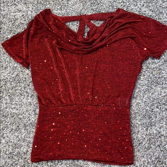 Tops - 🌺Formal Red Sparkly Blouse🌺